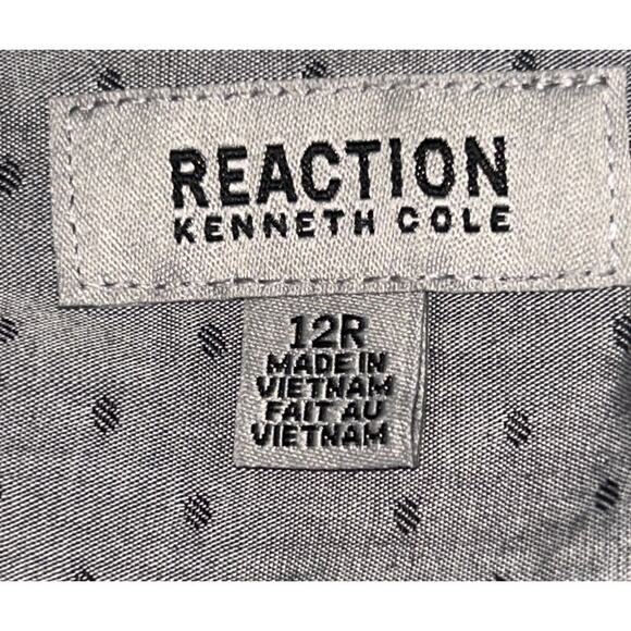 Kenneth Cole Reaction Boys Gray & Black Dress Shirt & Tie Set 12R - Picture 8 of 9